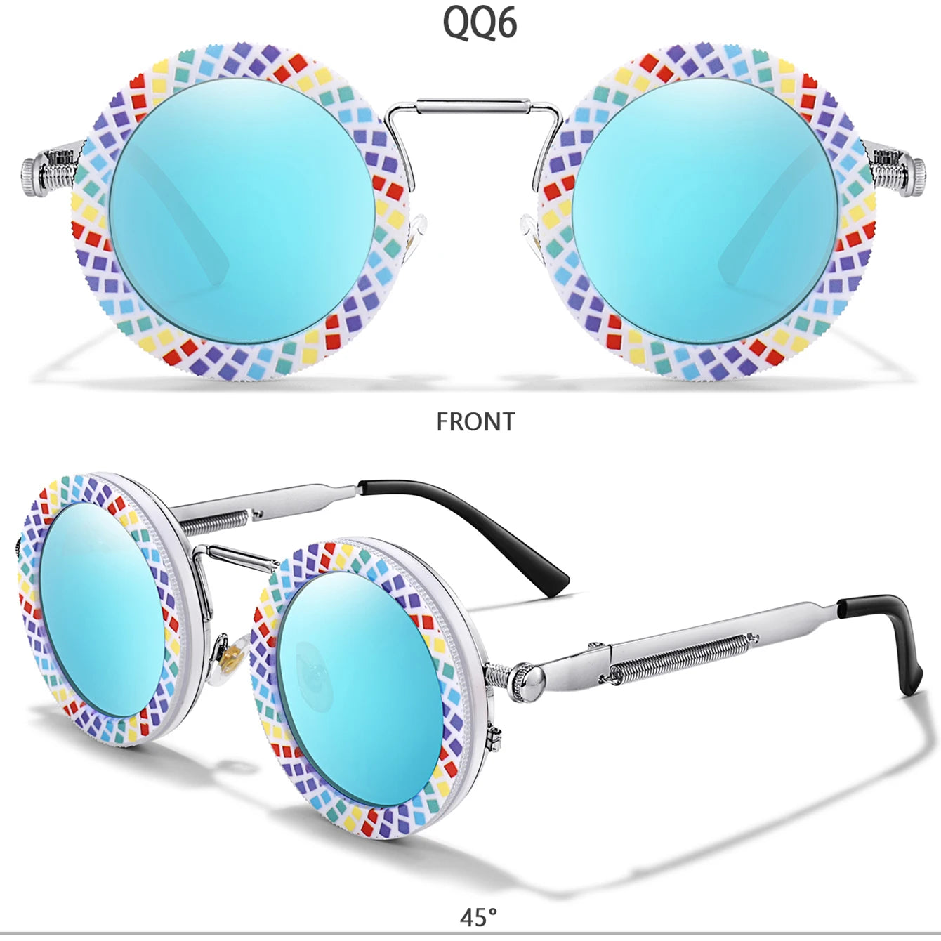 Round Steampunk Sunglasses – UV400 | 10 Colours | Metal Frame