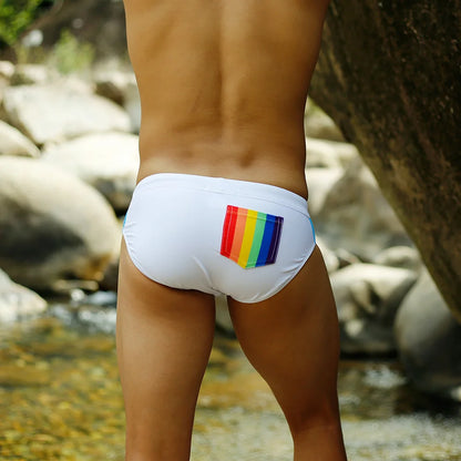 Swimbrief with Rainbow Detail – Dark Blue, Sky Blue, White & Black | M–XXL