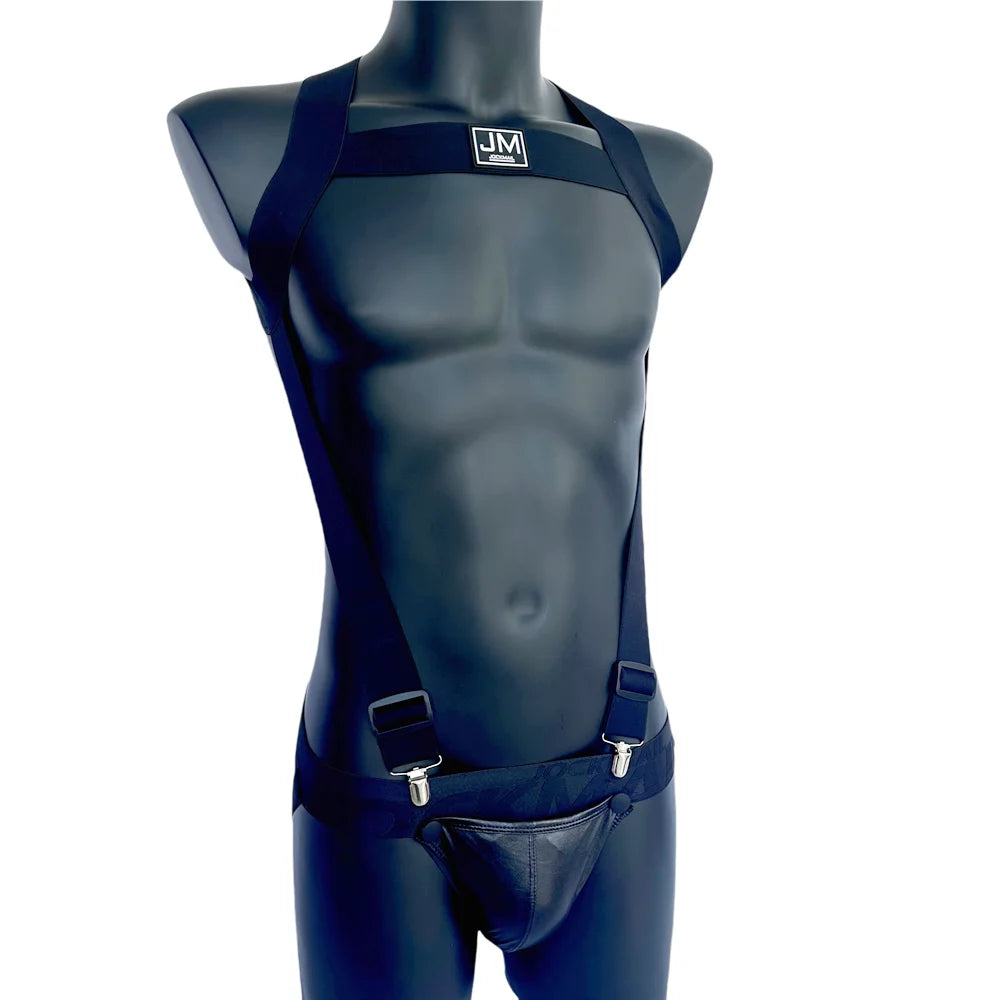 Harness & Jockstrap Set with Removable Pouch – 8 Colours | M–XL | Nylon & Elastane