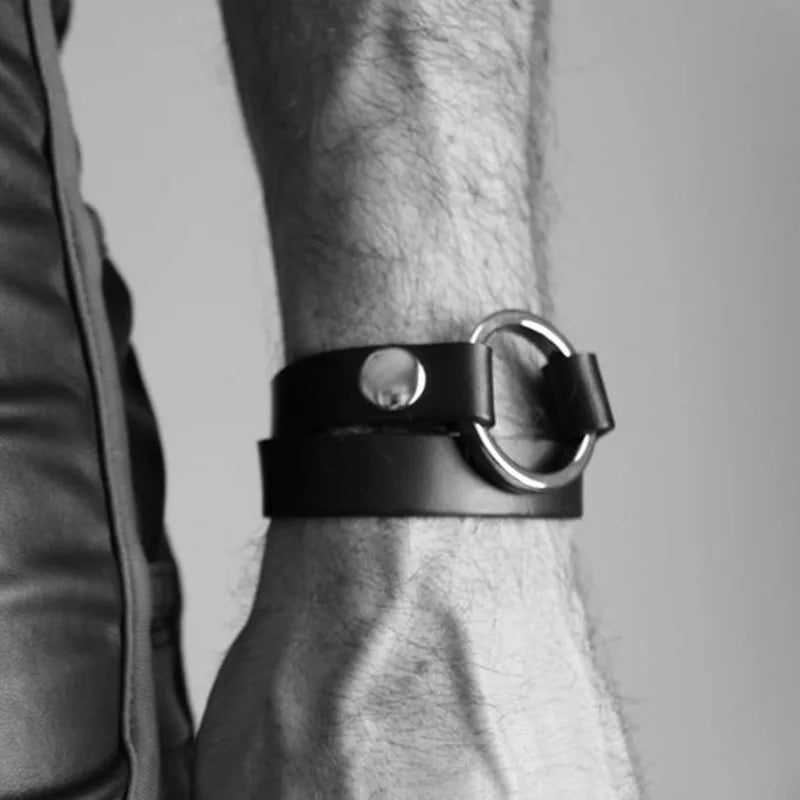 Faux Leather Collar, Wristband & Bracelet