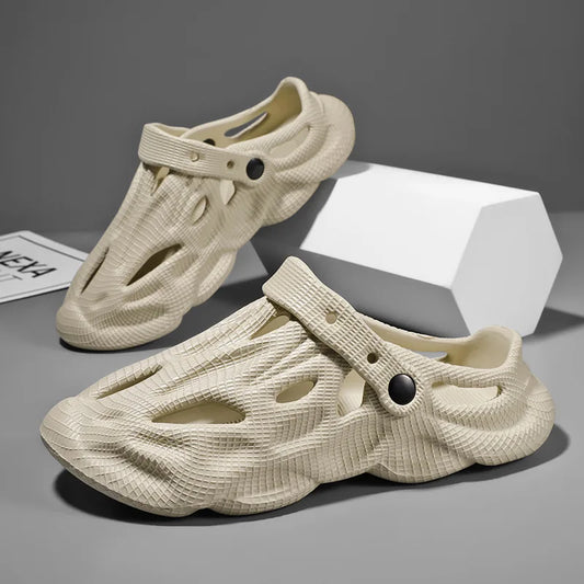 Hollow-Hole EVA Clog Sandals – Black, Khaki, Pink, Grey & White | EU 35–45