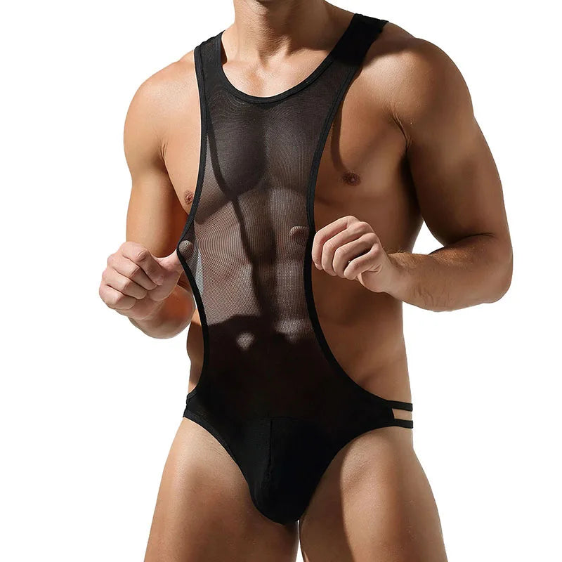 JOCKMAIL T-Back Nylon Harness Bodysuit