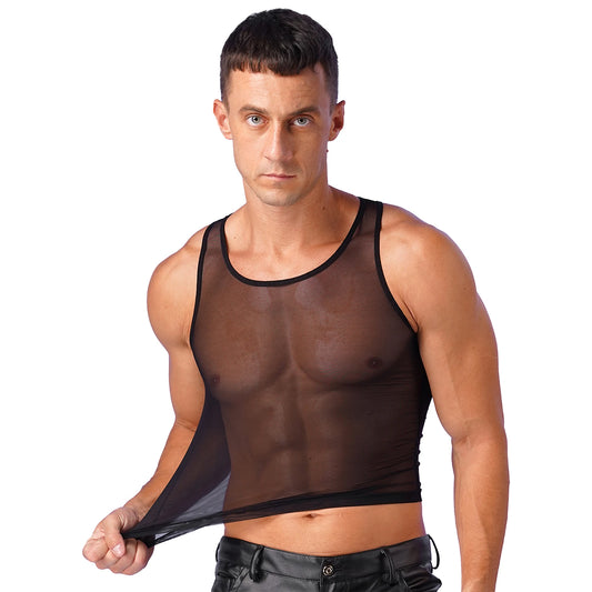 Sexy See-Through Mesh Crop Tanktop
