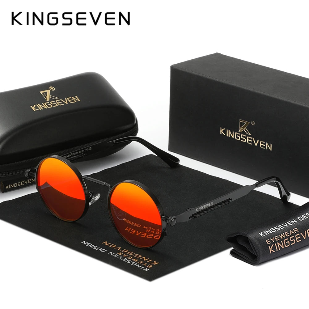Polarised Round Steampunk Sunglasses – 8 Colours | One Size | Alloy & Polycarbonate