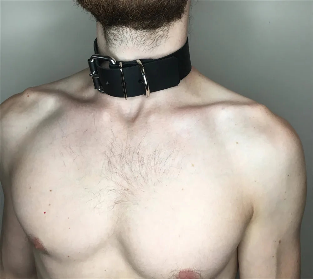Faux Leather Collar, Wristband & Bracelet