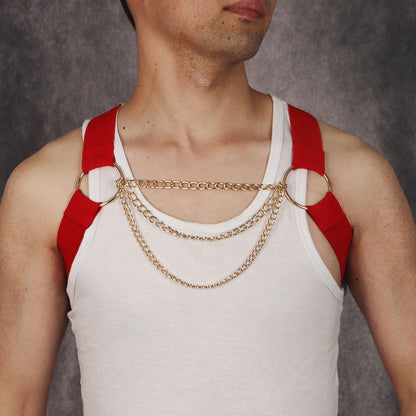 Elastic Body Harness with Chains – Stretchy Chain Detail Harness | One Size
