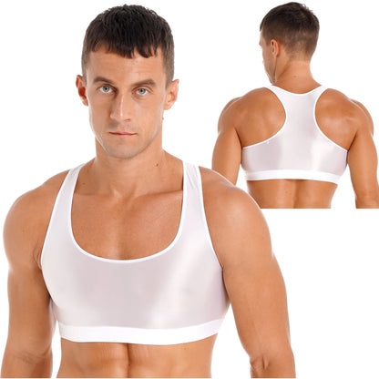 Men's Crop Top | Deep U-Neck Y-Back | 9 Colours | L & XL