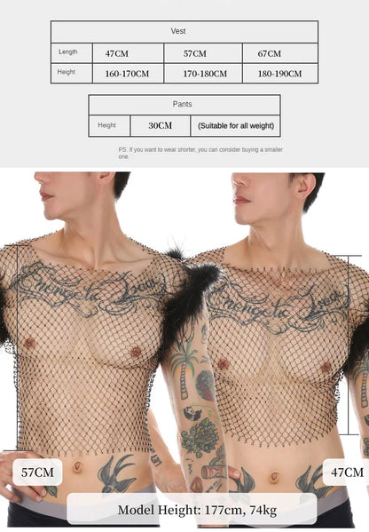 Rhinestone Fishnet Crop Top – Black & White | 3 Lengths | 100% Nylon