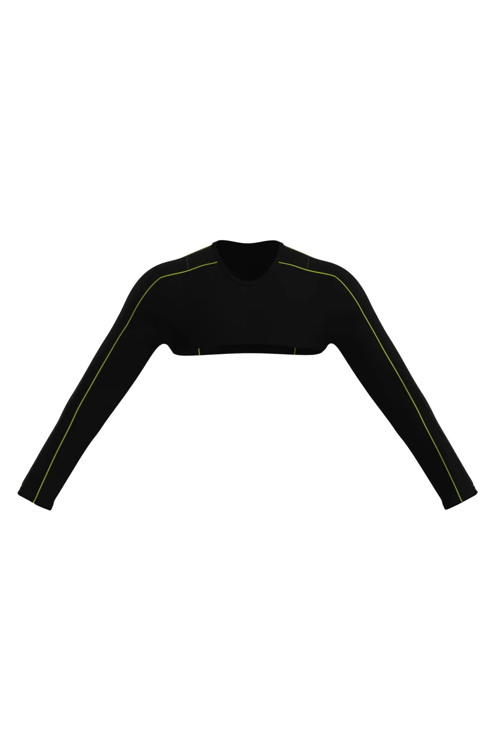Tauwell Long-Sleeve Micro Crop Top – Black & White | M–2XL | Polyester