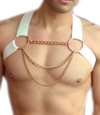 Elastic Body Harness with Chains – Stretchy Chain Detail Harness | One Size