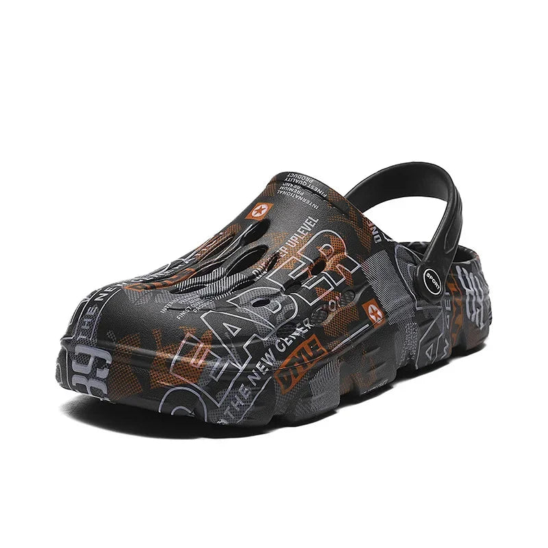 Camouflage Closed-Toe Sandals – Black, Blue, Khaki & Gray | EU 40–45