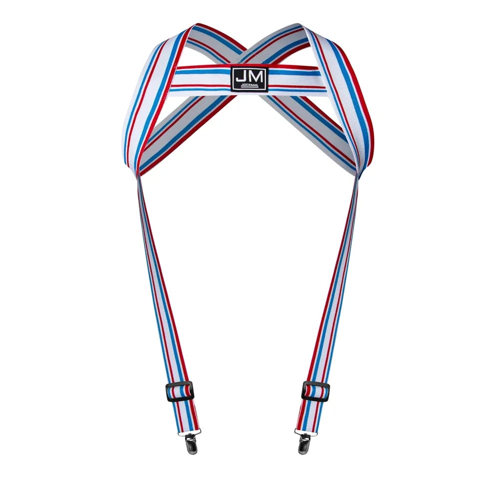 Jockstrap & Harness Set – Blue, White, Black, Pink & Red | M–2XL | Nylon & Lycra
