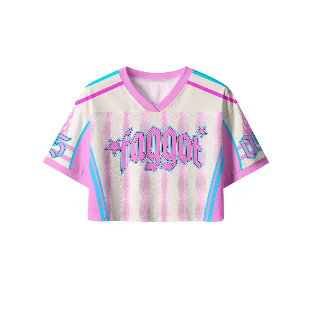 3D Print Mesh Crop Top – Faggot | S–4XL | 100% Polyester