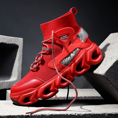 Geometric Fabric Sneaker | Lightweight EVA | Red | EU 39–46