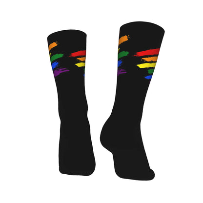Puppy Paw Print Crew Socks – Black & White | One Size | Polyester