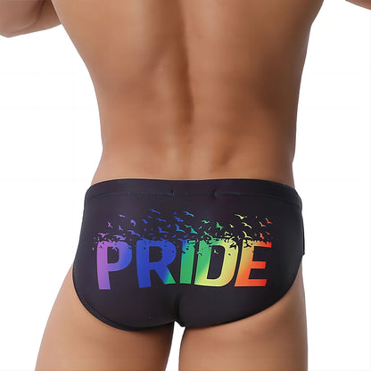 Pride Swimbrief – Black & White | With or Without Pad | M–XXL