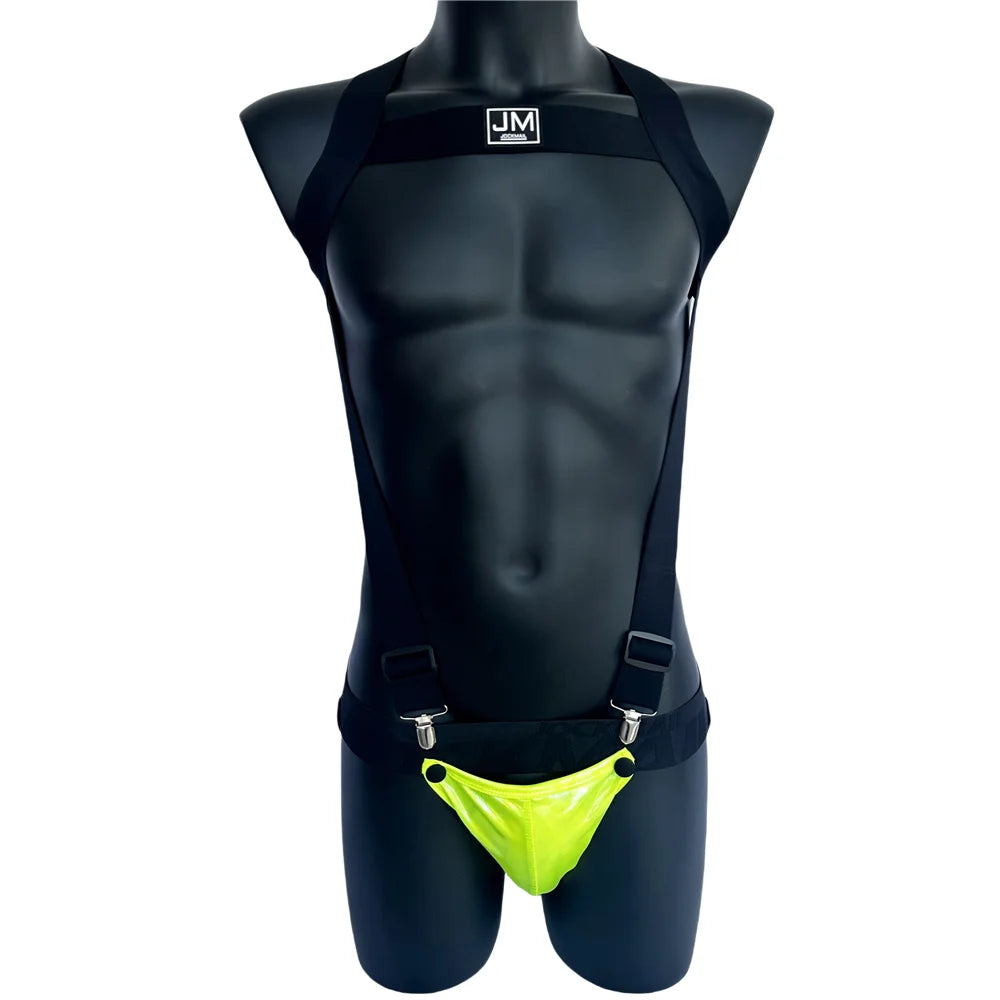 Harness & Jockstrap Set with Removable Pouch – 8 Colours | M–XL | Nylon & Elastane