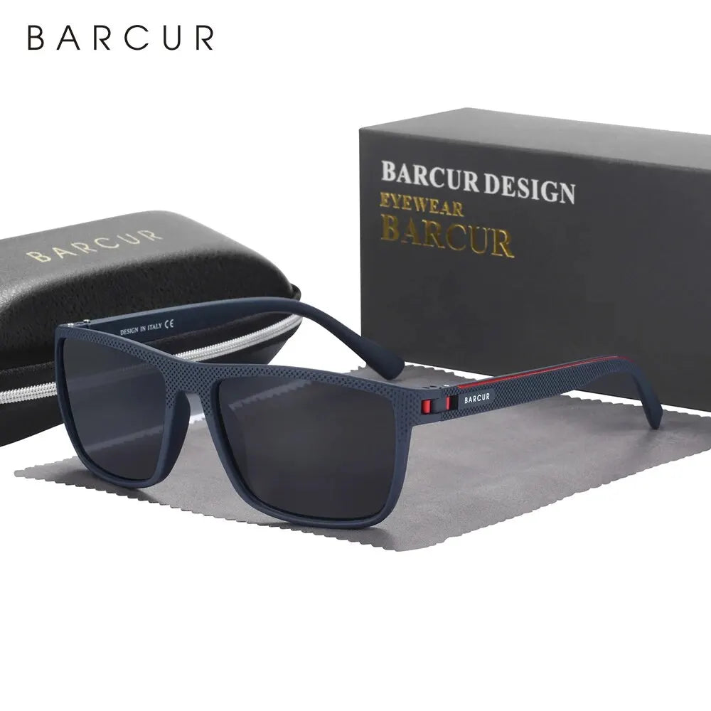 Polarised Rectangle Sports Sunglasses – Black Gray | One Size | TR-90 & TAC