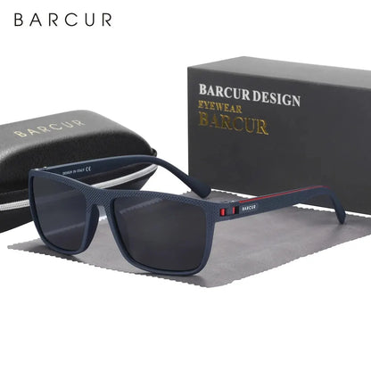 Polarised Rectangle Sports Sunglasses – Black Gray | One Size | TR-90 & TAC