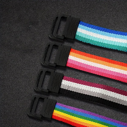 Pride Flag Stripe Canvas Belt – 9 Designs | Double Ring Buckle | 125cm