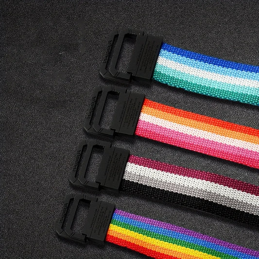 Pride Flag Stripe Canvas Belt – 9 Designs | Double Ring Buckle | 125cm