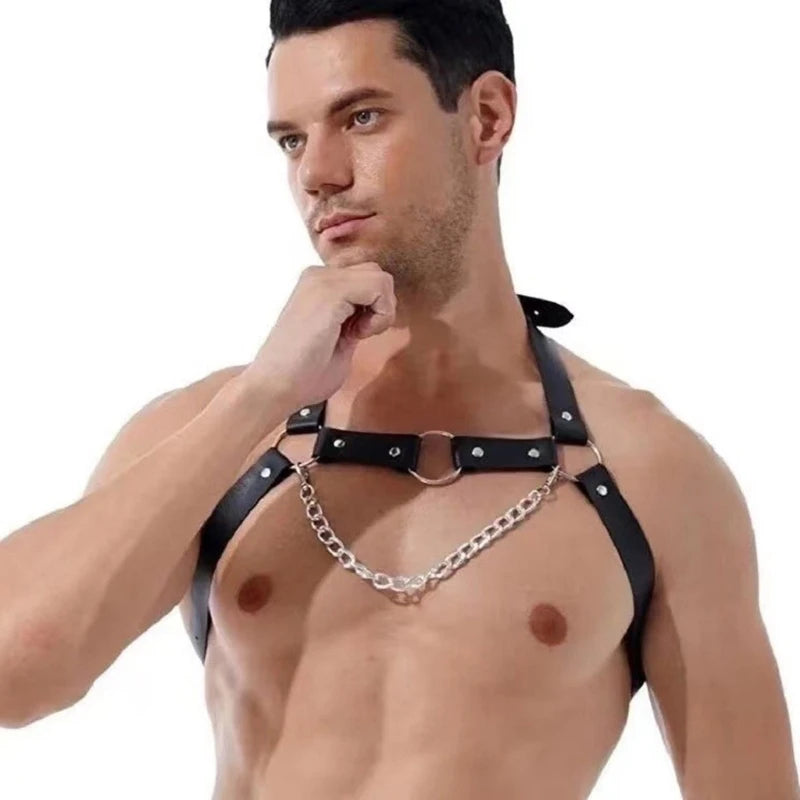 Handmade Body Harness with Chest Chain – Unique Handcrafted Accessory | One Size
