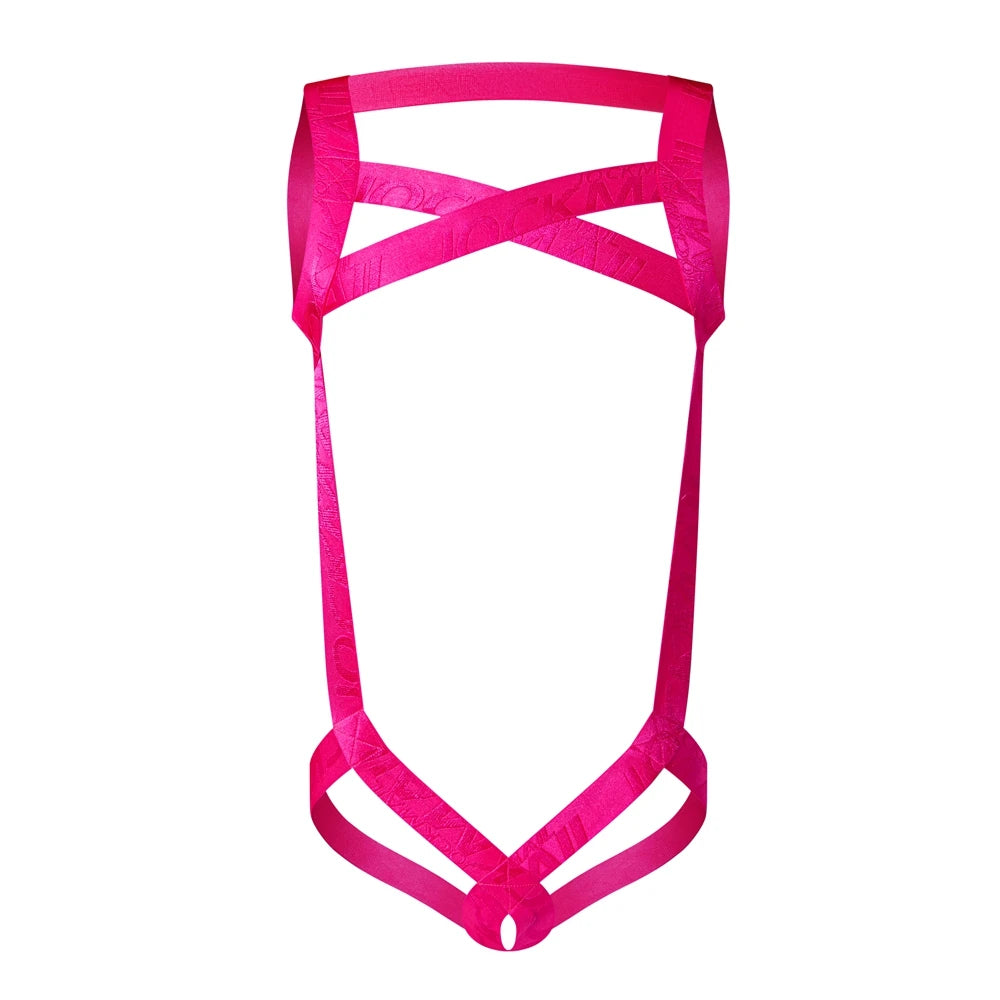 JOCKMAIL Hollow-Out Ring Strap Harness Bodysuit