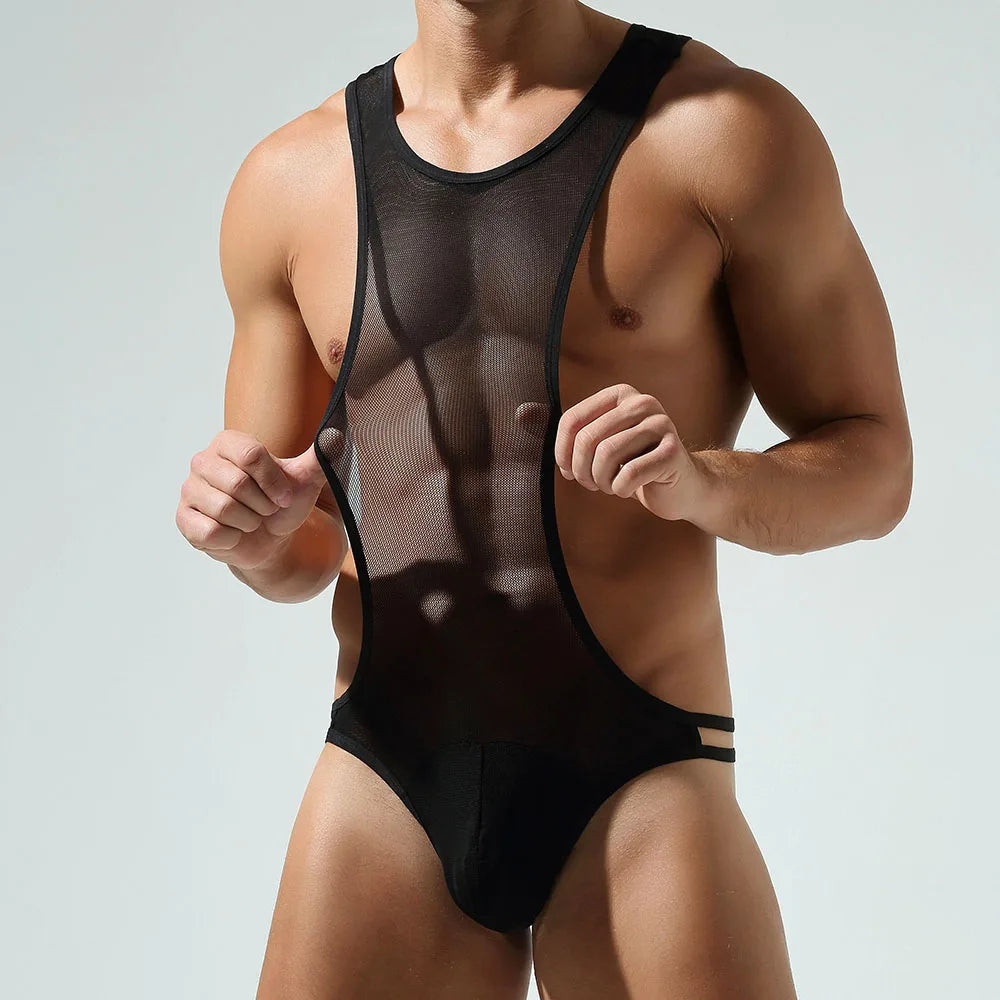 JOCKMAIL T-Back Nylon Harness Bodysuit