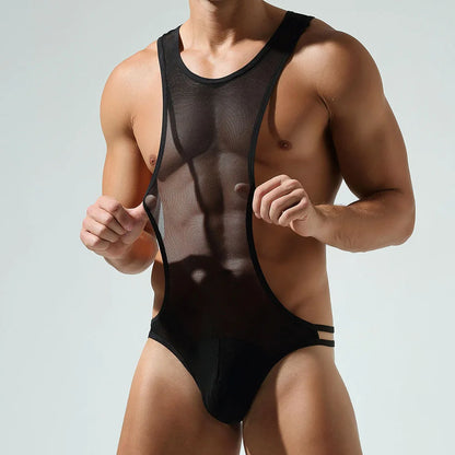 JOCKMAIL T-Back Nylon Harness Bodysuit