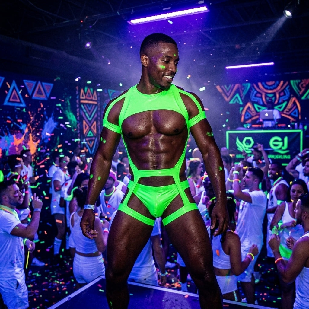 Body Harness – Black & Green | M–XXL | Nylon